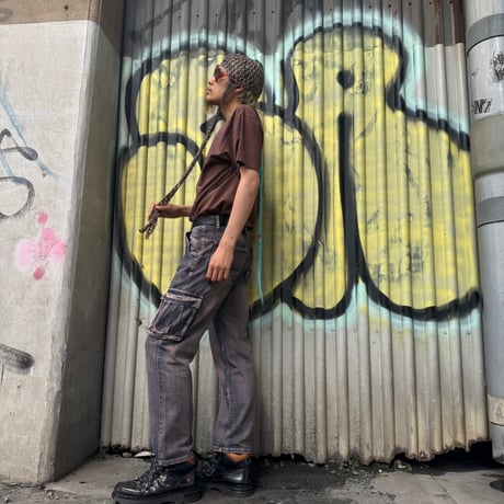 pocket design denim pants