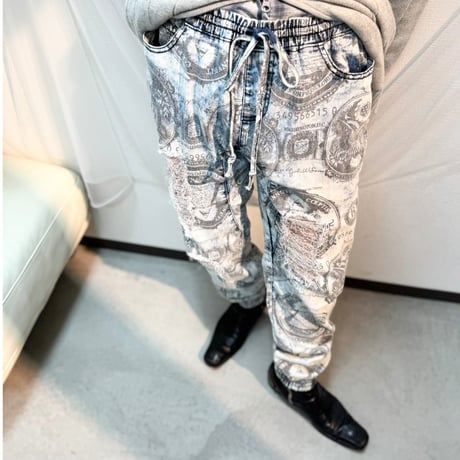money print jogger pants