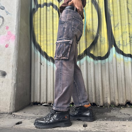 pocket design denim pants