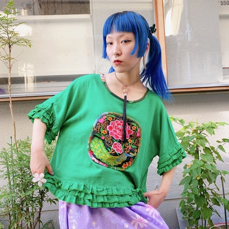 green china embroidery tops