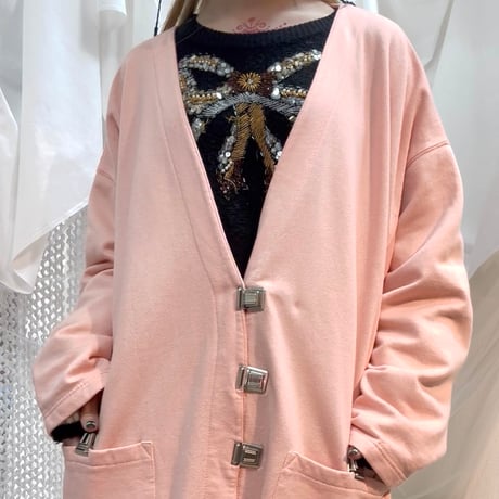 push lock sweat cardigan