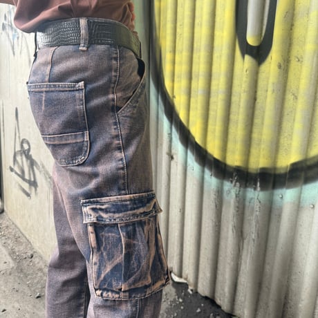 pocket design denim pants