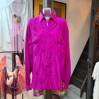 vivid purple pink silk shirt