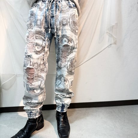 money print jogger pants