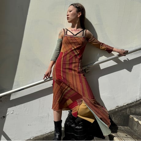 made in Italy off shoulder power net dress