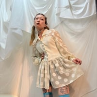 sheer dot shirt dress