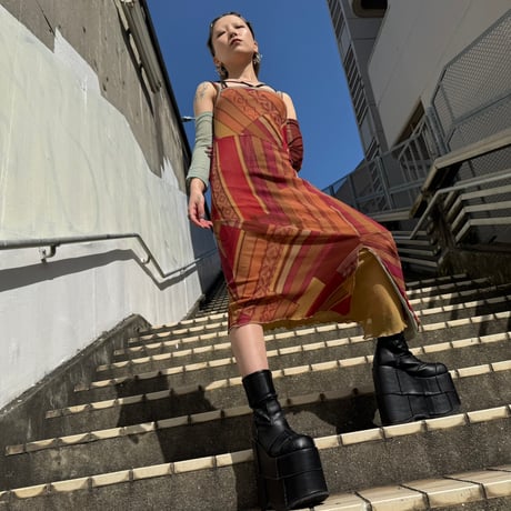 made in Italy off shoulder power net dress
