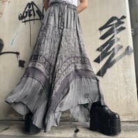ethnic gray long skirt