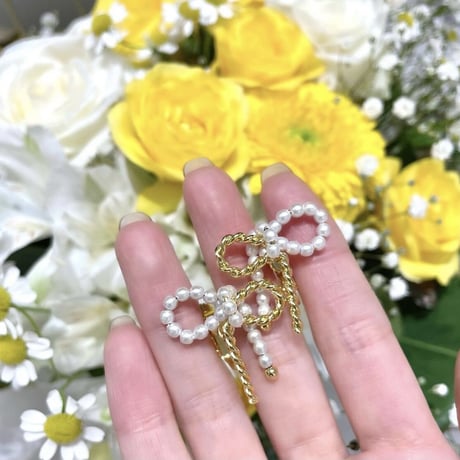 ball ribbon pierce earring