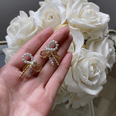 ball ribbon pierce earring