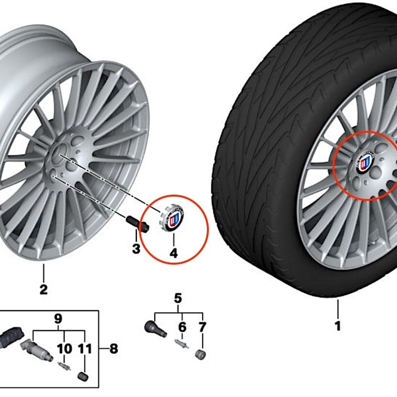 BMW純正 ALPINA ハブキャップ 65MM | Wright Company Inc.