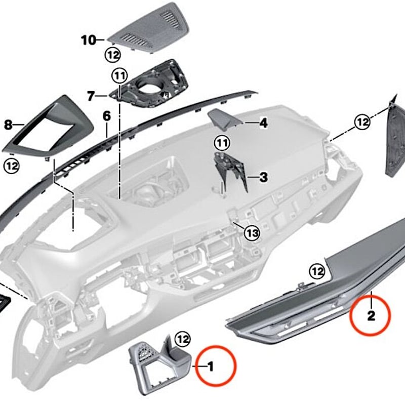 BMW純正 カバー パネル ダッシュボード カーボン for X5 X6 X7 LCI | W...