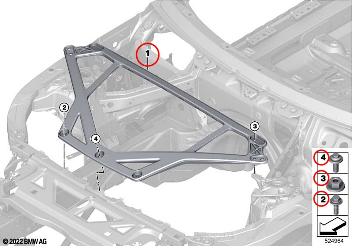BMW純正 G82 M4 CSL 用 ストラットブレース | Wright Company Inc.