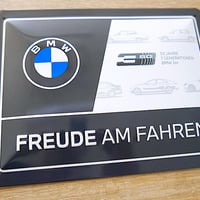 BMW 3シリーズ50周年記念 メタルサイン "駆け抜ける歓び"
