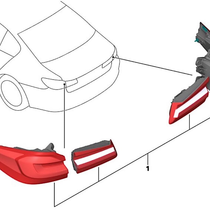 BMW純正部品 G30 G31 F90 5シリーズ用 LCIテールライト後付 BMW純正部品 G30 G31 F90 5シリーズ用 LCIテールライト後付