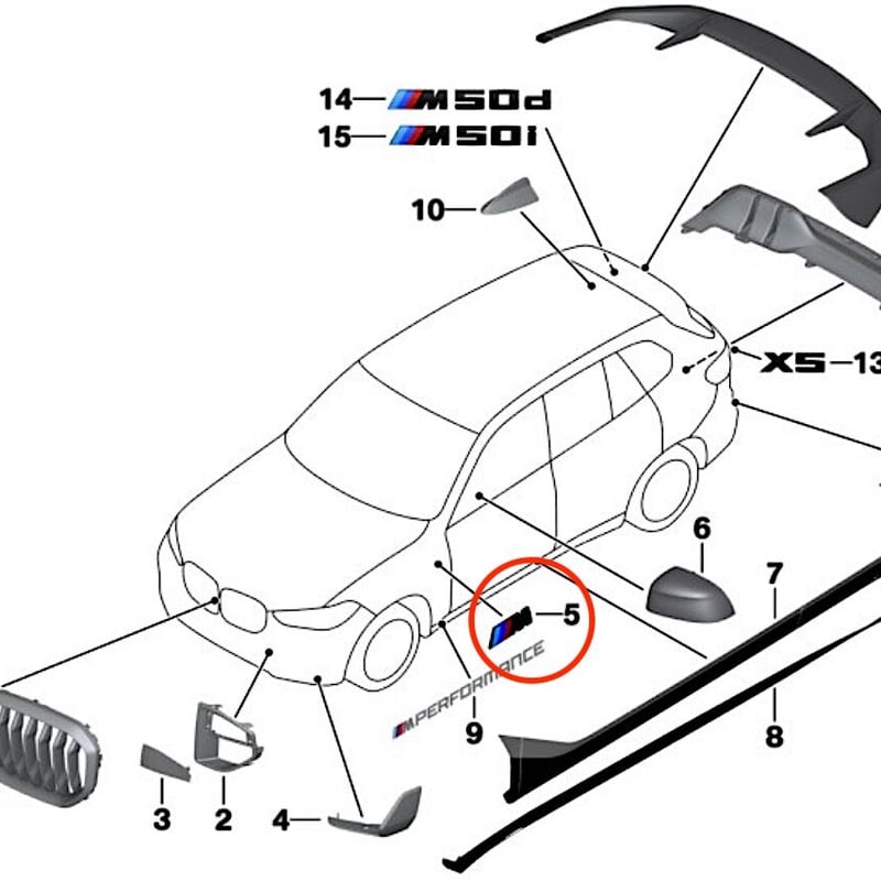 BMW純正 Mロゴ ブラックサイド エンブレム バッジ ラージ | Wright