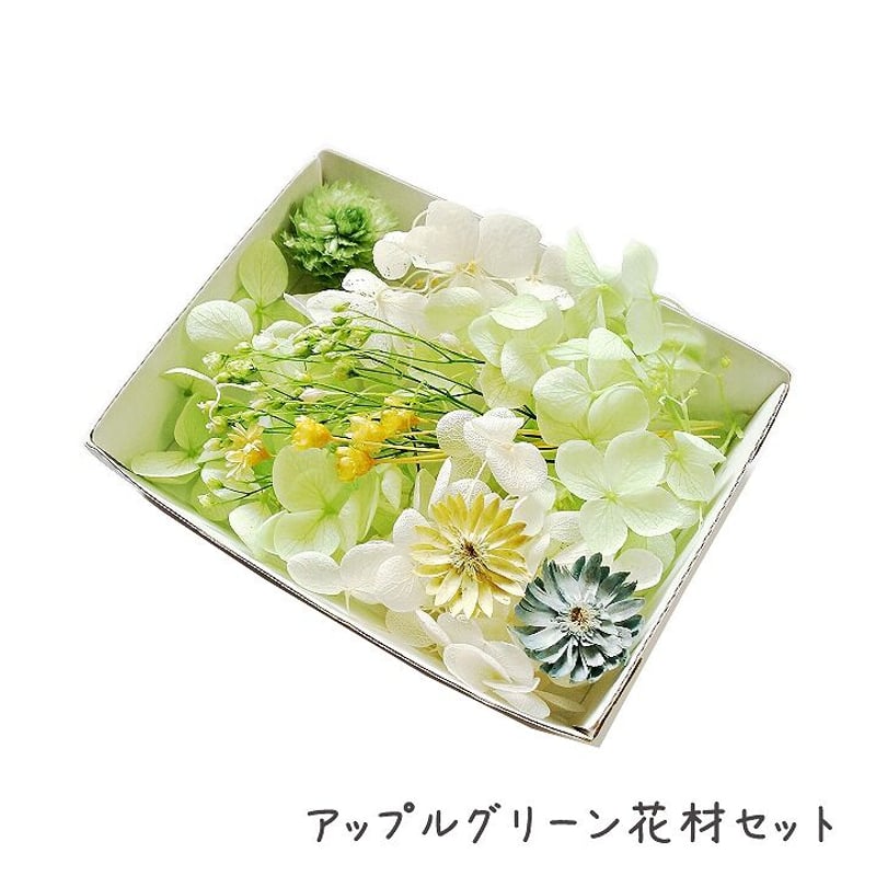 花材セット61点　ハーバリウム　ソフトアジサイ ハーバリウム花材 アップルグリーン花材セット 1ケース