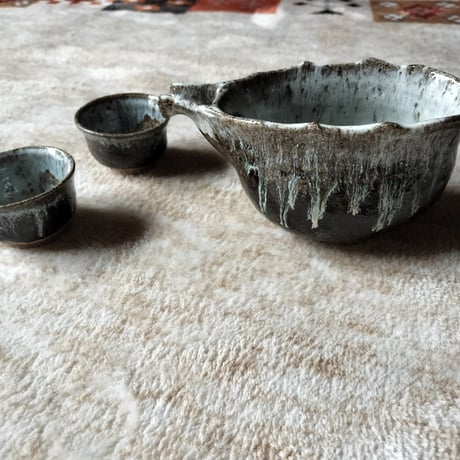 片口 粉引唐津ぐい呑セット 唐津焼 ぐい呑 片口 酒器 片口と粉引唐津