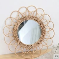 rattan flower mirror
