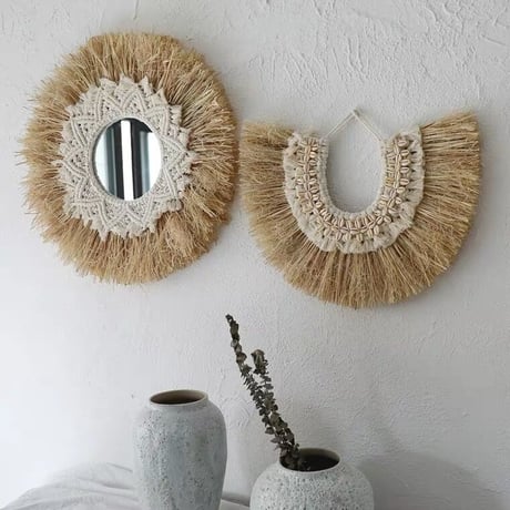 raffia shell hanging