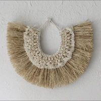raffia shell hanging