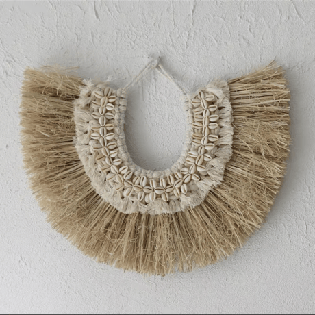 raffia shell hanging