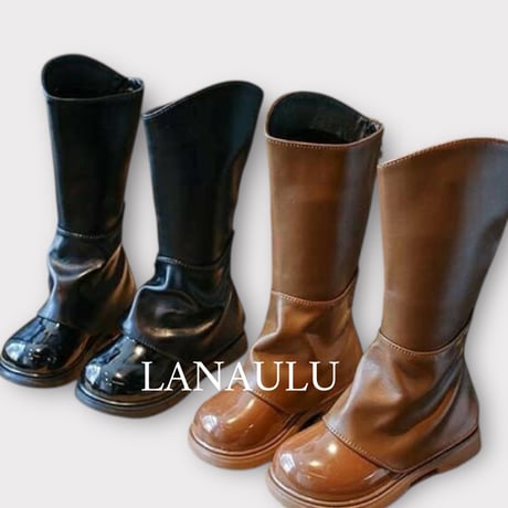Loose Fit Patent Leather Boot