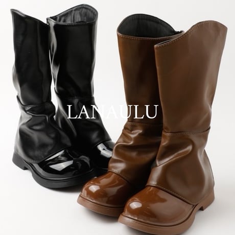 Loose Fit Patent Leather Boot