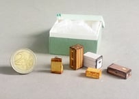 ガレット製作　１：４８スケール　アンティーク・ルイ・ヴィトン　ペーパー・ミニチュア　トランク　５個