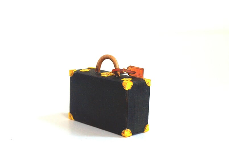 ペーパー・クラフト 黒ヴィトニット仕上げ小型トランク | musegarret's