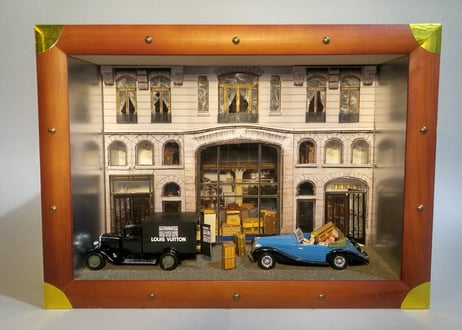 ガレット製作ペーパー・アートフレーム　「1914年　ルイ・ヴィトン　シャンゼリゼ通り店」１≒４８スケール