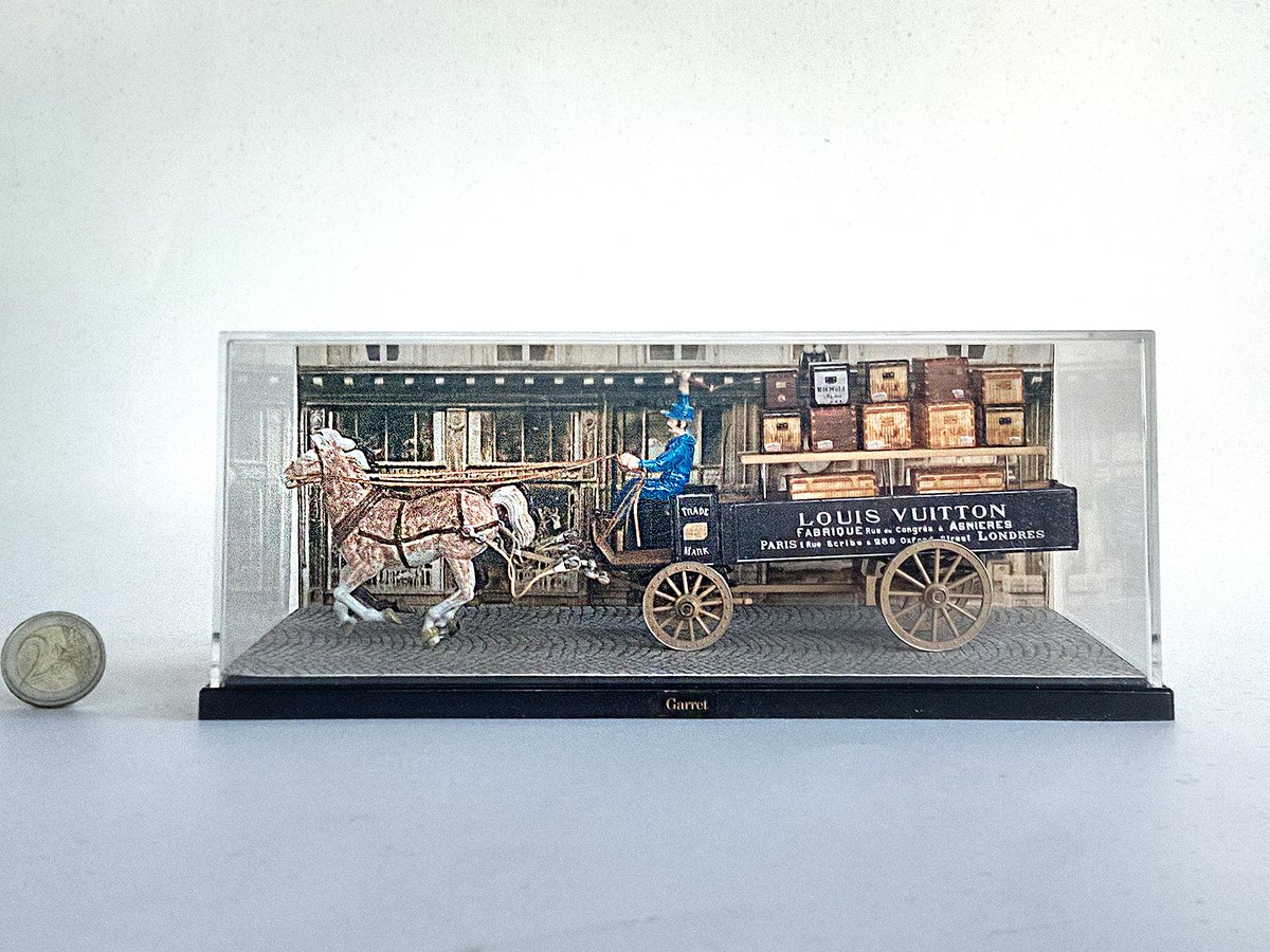 ガレット製作 ミニチュア・モデル 二頭立て ルイ・ヴィトン 運搬用馬車