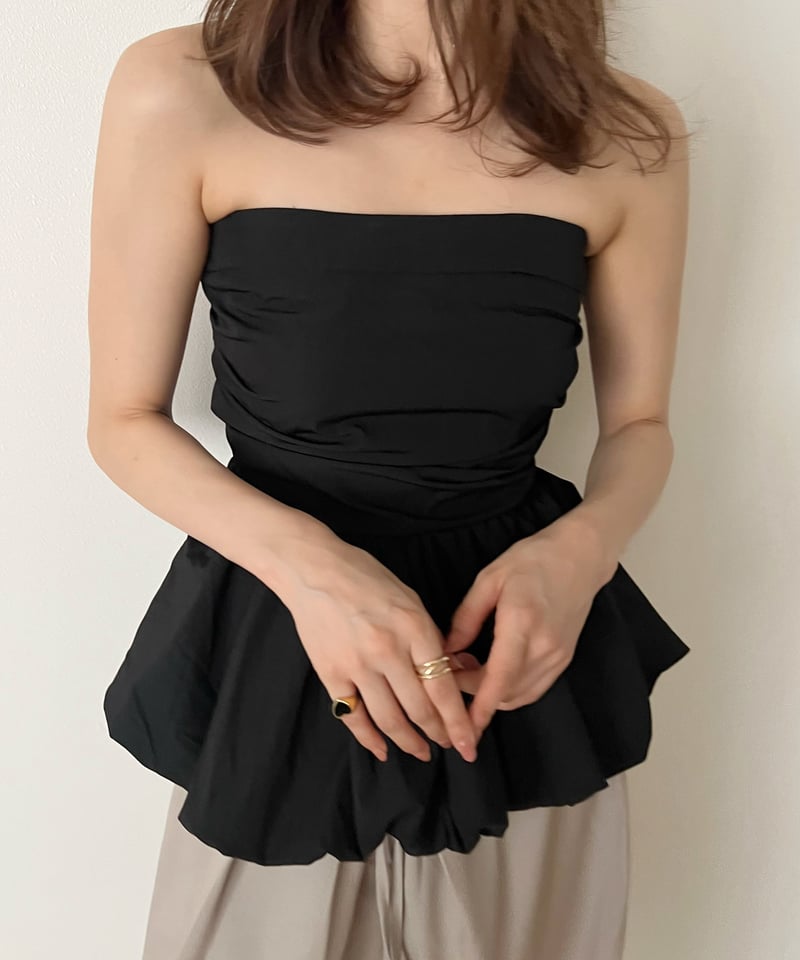diante ペプラムベアトップ　ブラック新品 ペプラムバルーンベアトップス | c h é m e