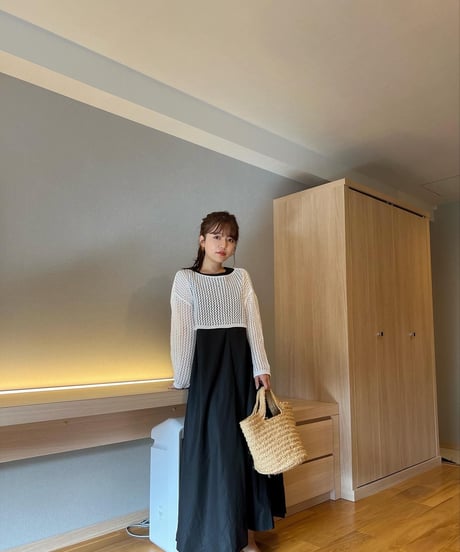 メッシュニットトップス