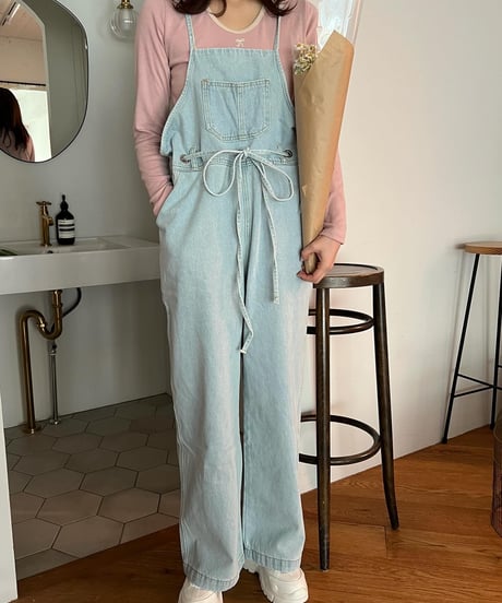 リボンモチーフパイピングロングTシャツ