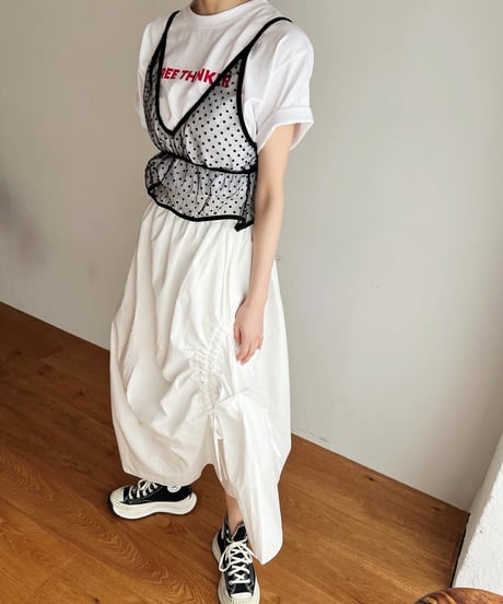 シャーリングロングスカート
