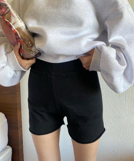 カラーニットショーツ