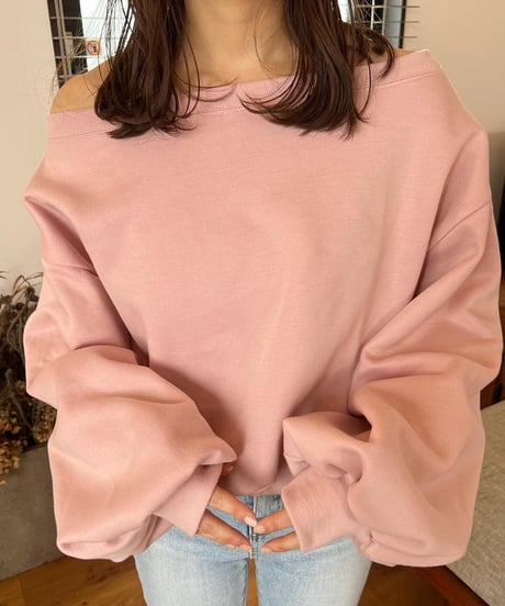 オフショルダースウェットトップス