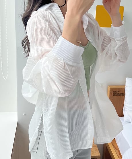 シアーストライプシャツ