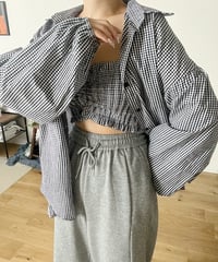 ギンガムチェックシャツ アンサンブル