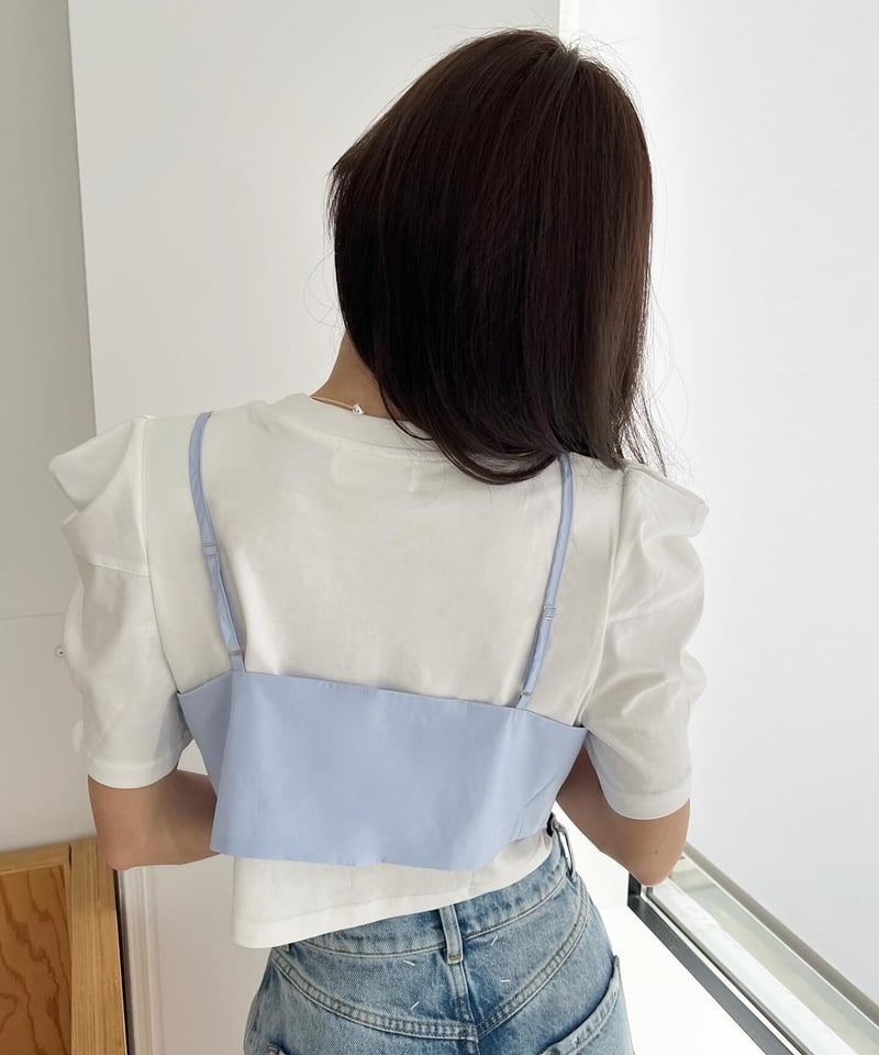 クロップドTシャツ/キャミビスチェセット | c h é m e
