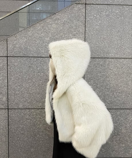 ショートフードファーコート