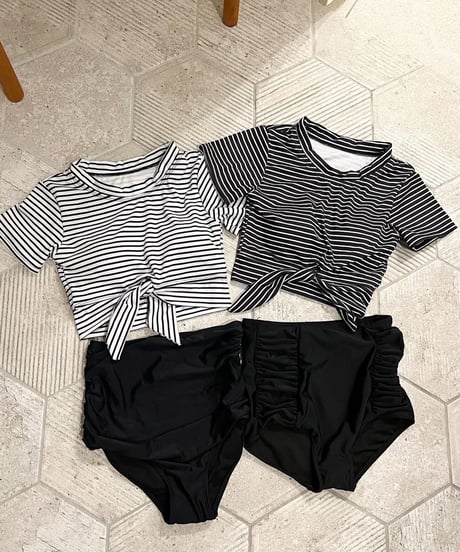ボーダースリーブビキニ 【ご注文から2週間以内にお届け】