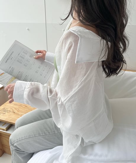 シアーストライプシャツ