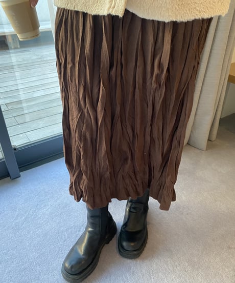SUEDE LONG SKIRT