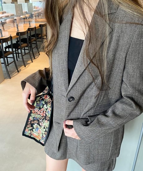 JACQUARD FLOWER SQUARE BAG