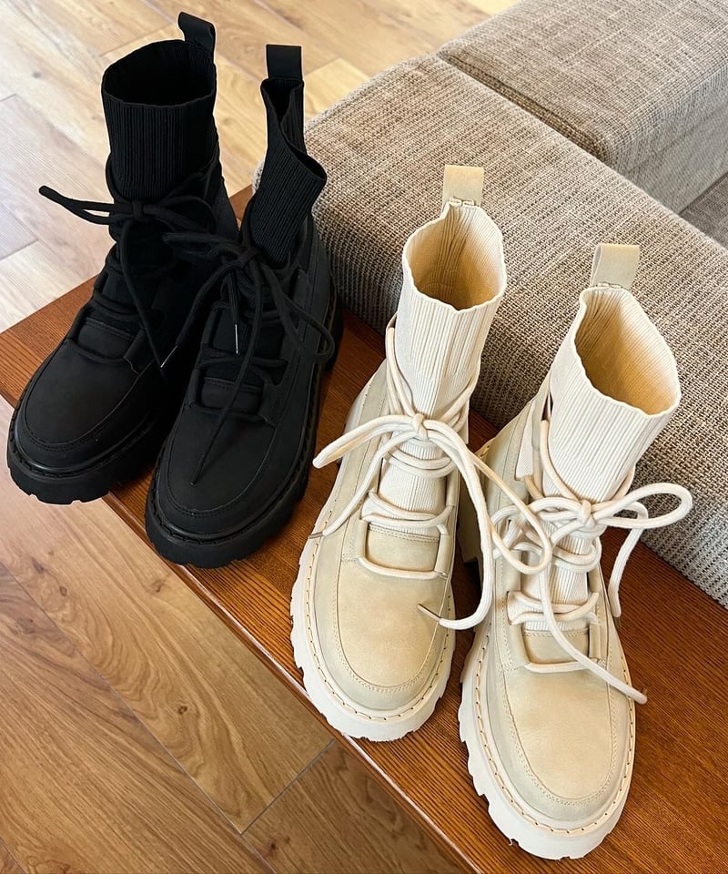 スウェードレースアップブーツ | c h é m e