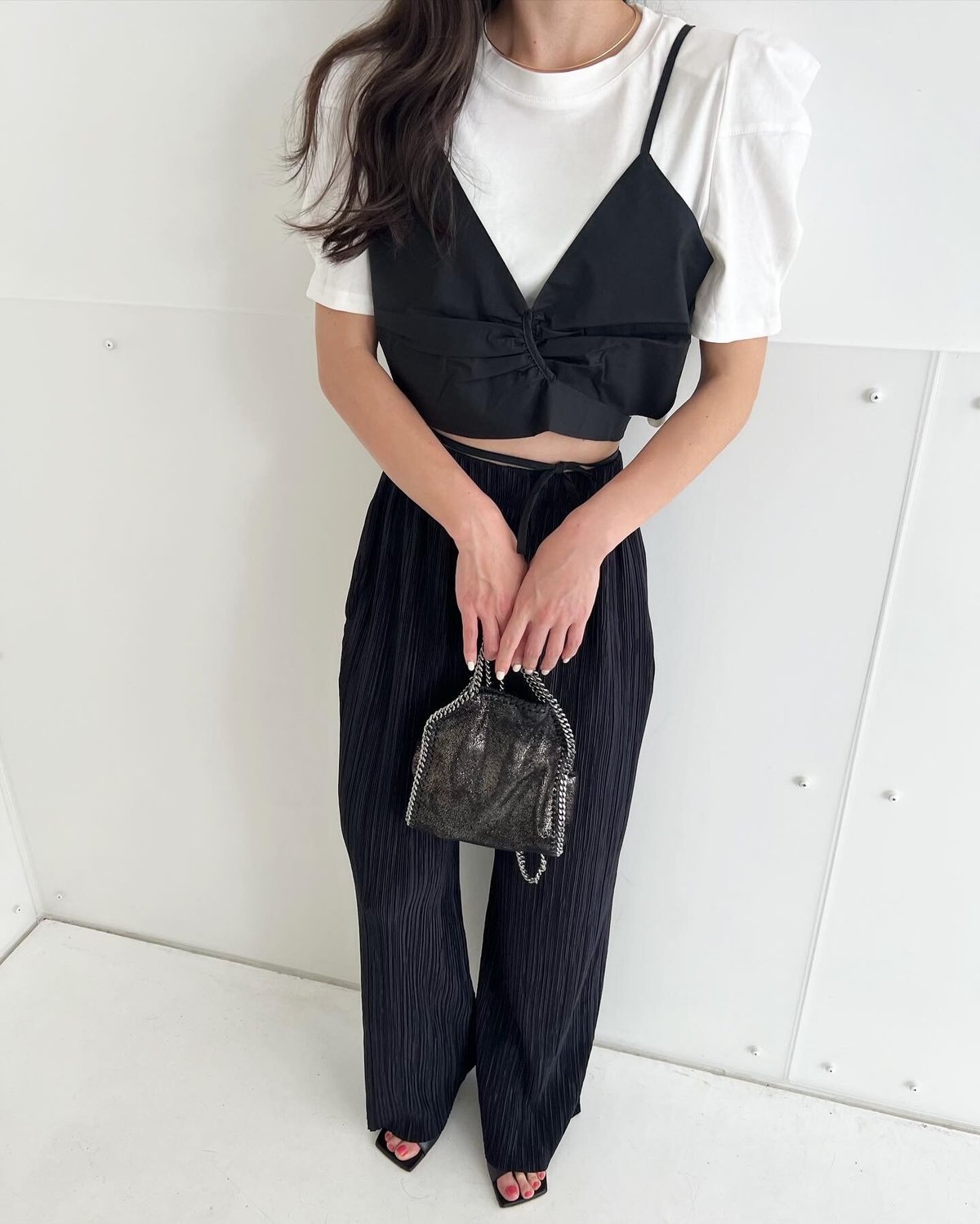 tシャツ キャミビスチェパンツセット レディース She's Closet セットアップ 花柄フラワープリントキャミソール