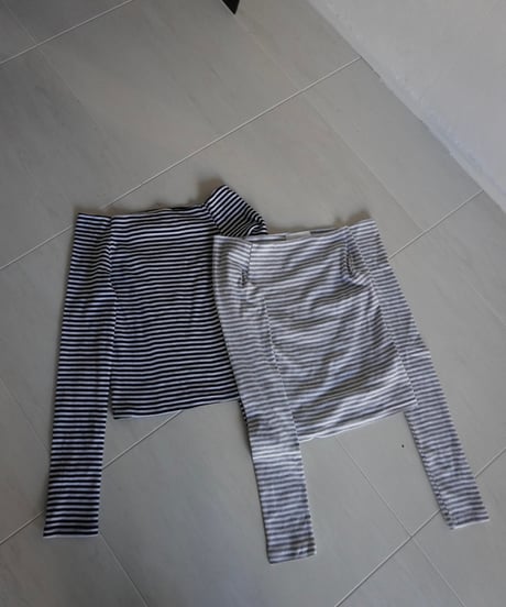 オフショルボーダーロンT