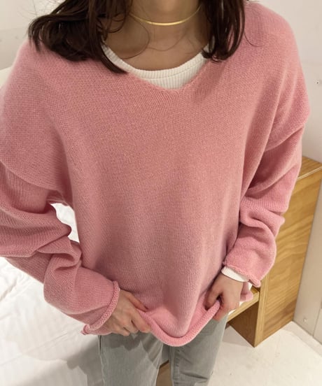 ルーズカーリーニット